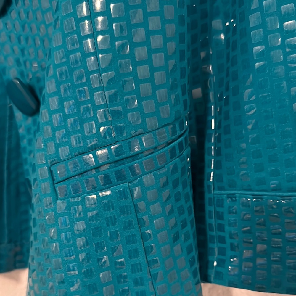 Clara S. Teal Blue sequin Blazer Design - Picture 6 of 11